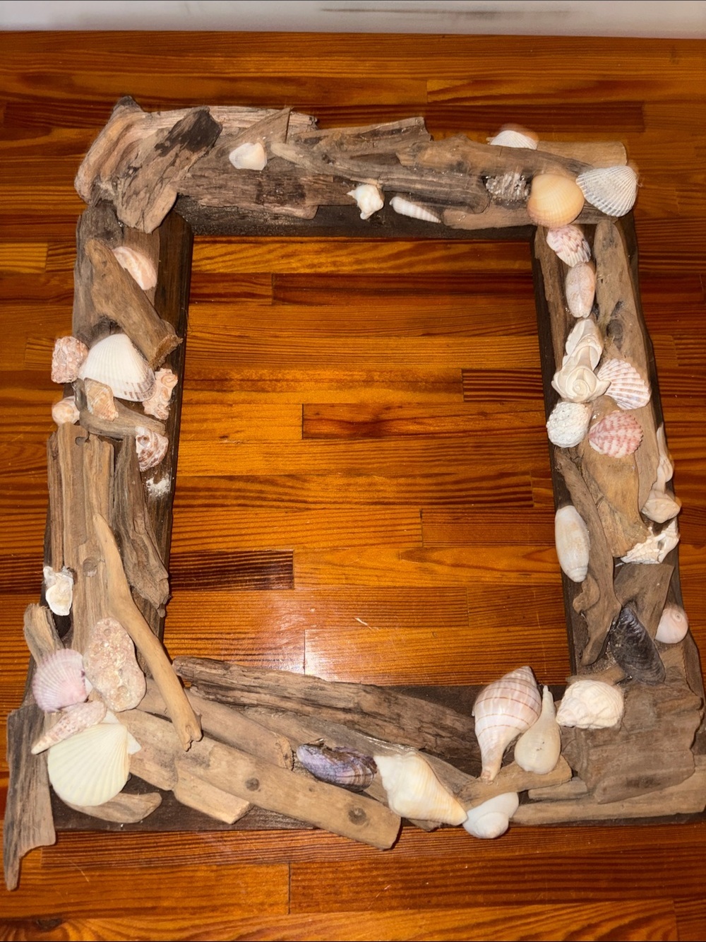 Real Driftwood & Seashell Decorative Photo Frame Handmade Coastal Nautical Decor